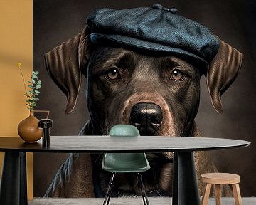 Portrait dog in Peaky Blinders style by Deco item