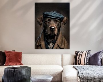 Portrait de chien dans le style Peaky Blinders sur Maarten ten Brug