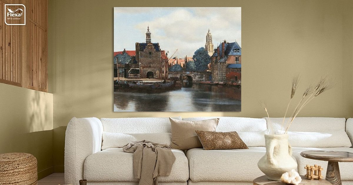 Ansicht von Delft (Ausschnitt), Johannes Vermeer von Details of the Masters  auf ArtFrame, Leinwand, Poster und mehr | Art Heroes