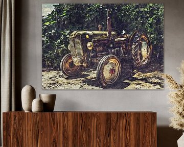 Old tractor (painting) by Bert Hooijer
