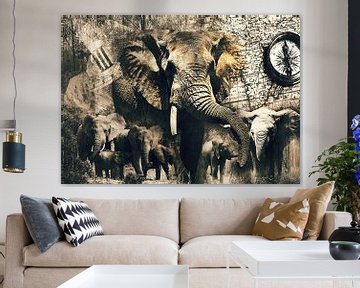 Elephant vintage by Bert Hooijer