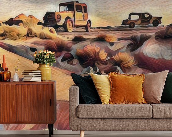 Voorbeeld van het werk in een kamer