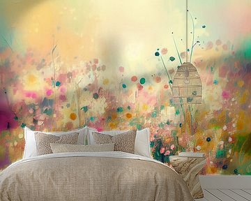 Blumenfeld petites fleurs pastell von Bianca ter Riet