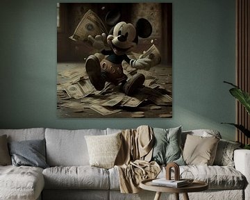 Mickey Mouse met bankbiljetten van Daniel Kogler