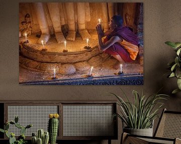 Young monk in the temples of Bagan by Roland Brack