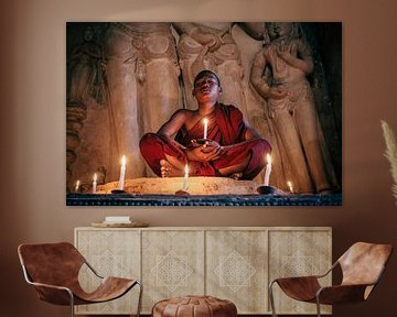 Young monk in the temples of Bagan by Roland Brack