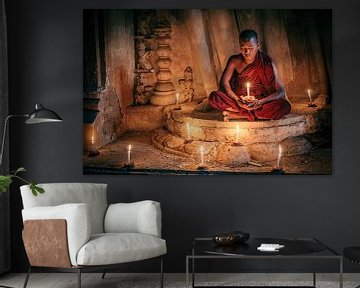 Young monk in the temples of Bagan by Roland Brack