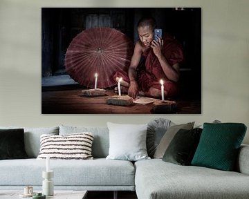 Young monk in the temples of Bagan by Roland Brack