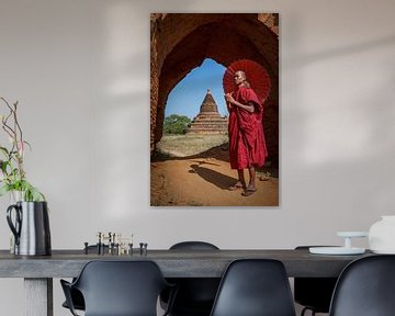 Young monk in the temples of Bagan by Roland Brack