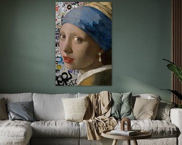 Girl with a pearl earring - modern times by Digital Art Studio