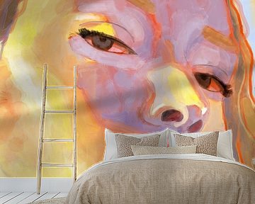 Komm zu mir, Nahaufnahme einer schönen Frau. von Hella Maas