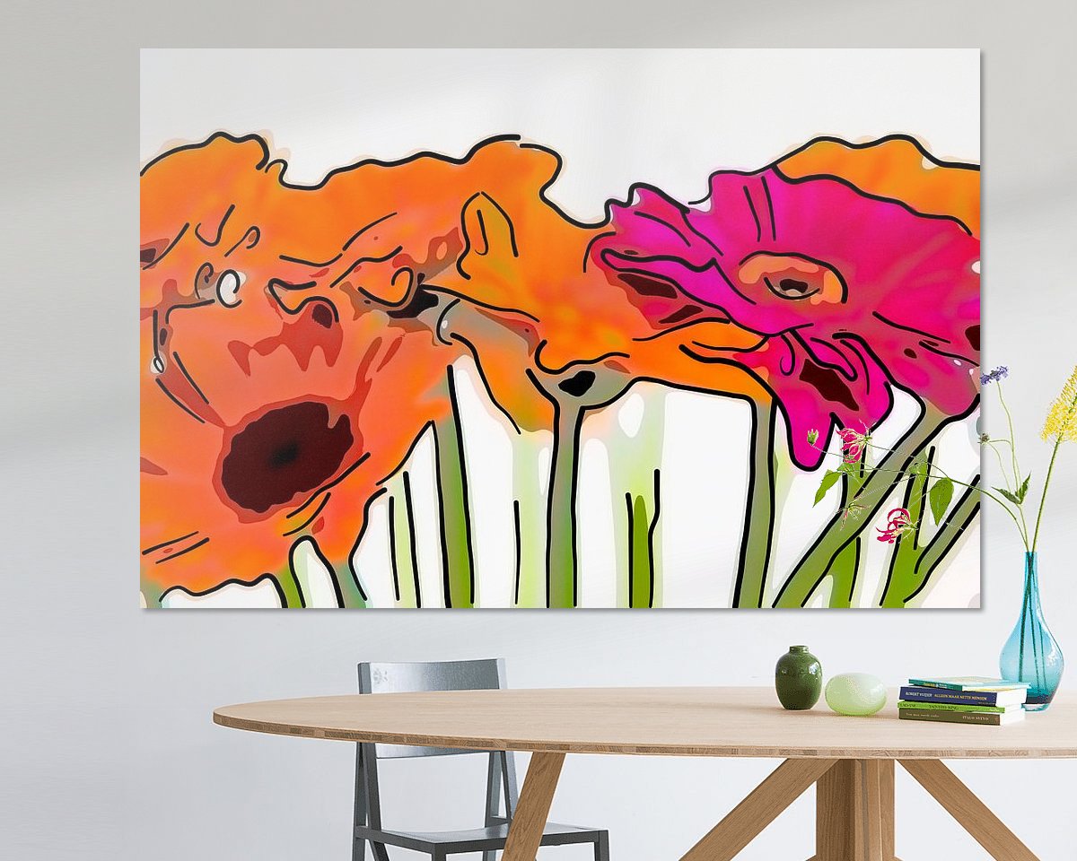 Voorbeeld van het werk in een kamer