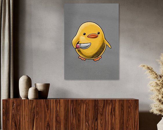 Voorbeeld van het werk in een kamer