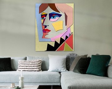 Portrait in minimalistic cubism van Arjen Roos