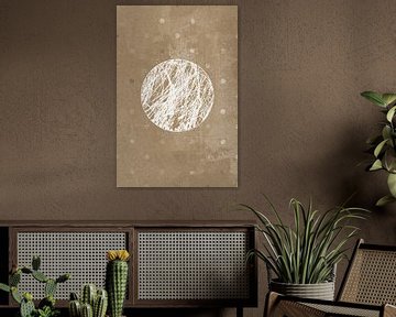 Ikigai. Abstracte minimalistische zen-kunst. Japanse stijl. Aardetinten X van Dina Dankers