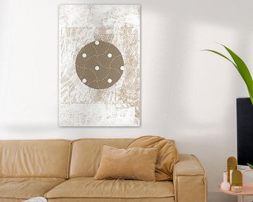 Ikigai. Abstracte minimalistische zen-kunst. Japanse stijl. Aardetinten IV van Dina Dankers