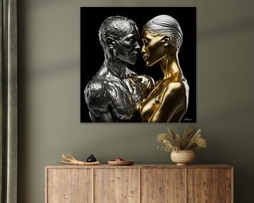 l'amour en or et en argent sur Gelissen Artworks