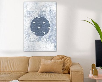Ikigai. Abstracte minimalistische Zen kunst. Japanse stijl in blauw VII van Dina Dankers