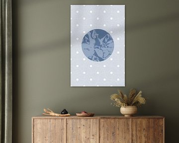 Ikigai. Abstract minimalist  Zen art. Japandi style in blue VI by Dina Dankers