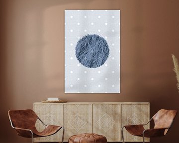 Ikigai. Abstracte minimalistische Zen kunst. Japanse stijl in blauw I van Dina Dankers