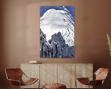 Rotsen en gletsjer, Mont Blanc van Hozho Naasha
