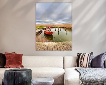 Red fishing boat in the harbour of Althagen on Fischland-Darß