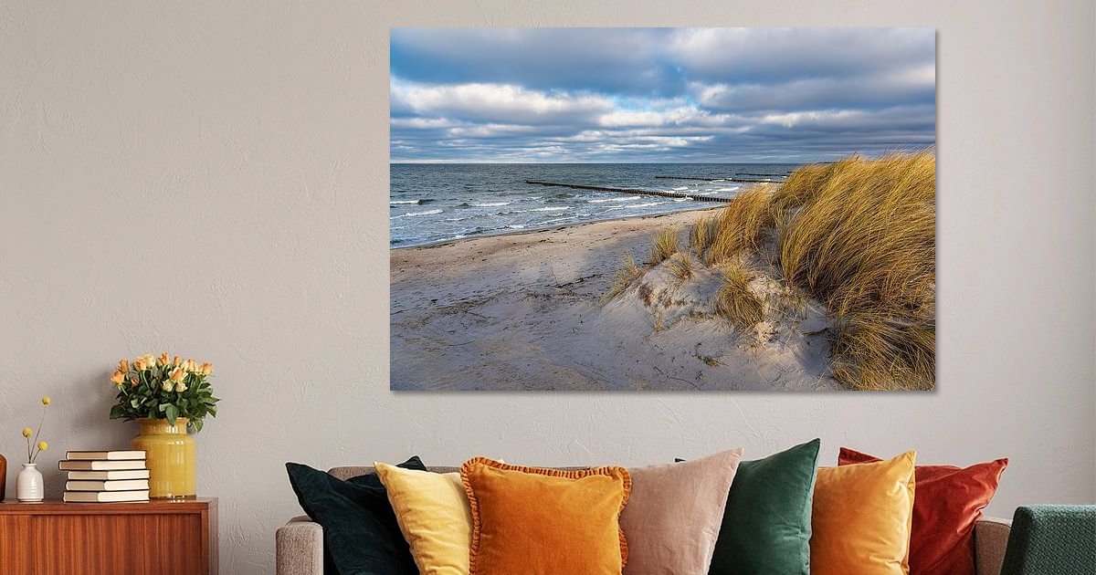 von und am dem auf Ostsee der Düne Heroes Art ArtFrame, und Poster mehr Leinwand, auf Rico Buhnen | Fischland-Darß Strand Ködder