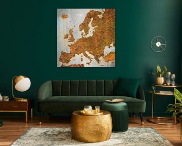 Roestkaart Europa van Frans Blok - foto's, kunst en andere wanddecoratie
