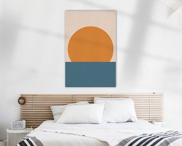 Ikigai. Abstract minimalist Zen art. Sun, Moon, Ocean III by Dina Dankers