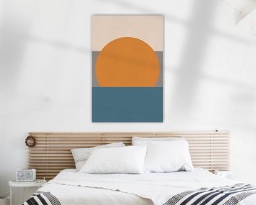 Ikigai. Abstract minimalist Zen art. Sun, Moon, Ocean IV by Dina Dankers