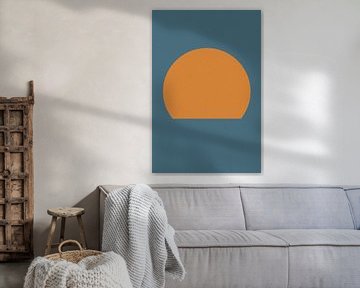 Ikigai. Abstract minimalist Zen art. Sun, Moon, Ocean VI by Dina Dankers