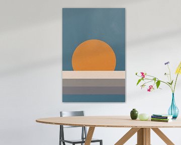 Ikigai. Abstract minimalist Zen art. Sun, Moon, Ocean VII by Dina Dankers