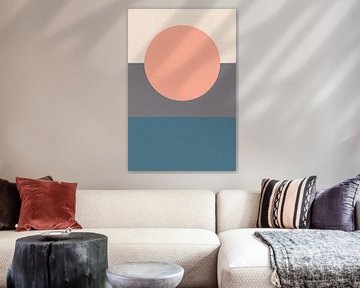 Ikigai. Art zen abstrait et minimaliste. Soleil, Lune, Océan IX sur Dina Dankers