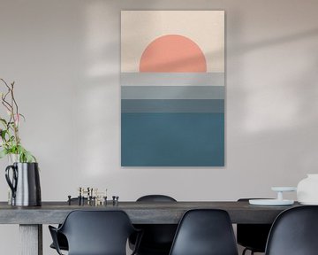 Sun, Moon, Ocean. Ikigai. Abstract minimalist Zen art II by Dina Dankers