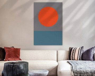 Sonne, Mond, Ozean. Ikigai. Abstrakte minimalistische Zen-Kunst III von Dina Dankers