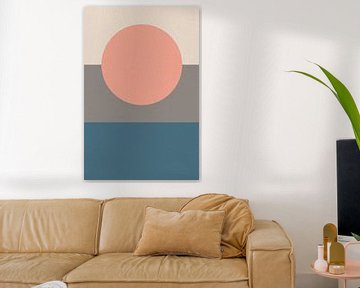 Sonne, Mond, Ozean. Ikigai. Abstrakte minimalistische Zen-Kunst VI von Dina Dankers