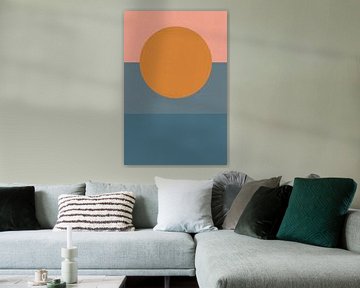 Sun, Moon, Ocean. Ikigai. Abstract minimalist Zen art VIII by Dina Dankers