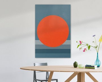 Zon, maan, oceaan. Ikigai. Abstracte minimalistische Zen kunst IX van Dina Dankers