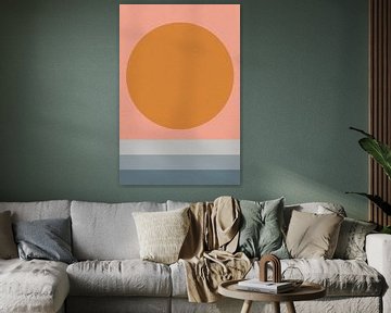 Sun, Moon, Ocean. Ikigai. Abstract minimalist Zen art X by Dina Dankers
