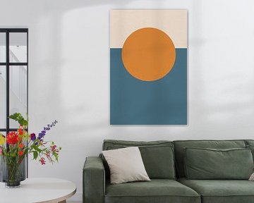 Zon, maan, oceaan. Ikigai. Abstracte minimalistische Zen kunst XII van Dina Dankers