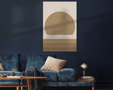 Japandi in aardetinten. Abstracte minimalistische Zen kunst I van Dina Dankers