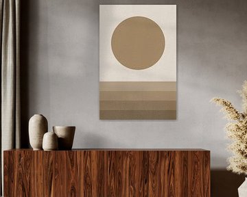 Japandi in aardetinten. Abstracte minimalistische Zen-kunst VIII van Dina Dankers