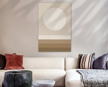 Japandi in aardetinten. Abstracte minimalistische Zen-kunst IX