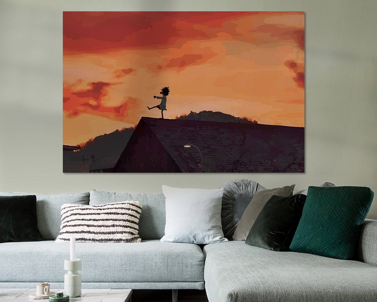 Voorbeeld van het werk in een kamer