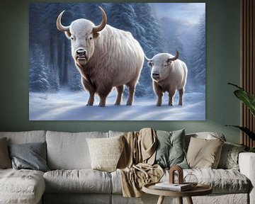 Winterdieren: buffels van Nicolette Vermeulen