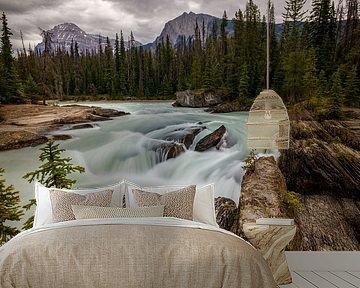 De Kicking Horse rivier in Canada van Roland Brack