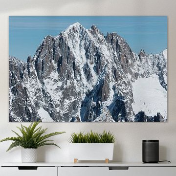 Grandes Jorasses under the sun, in classic chrome