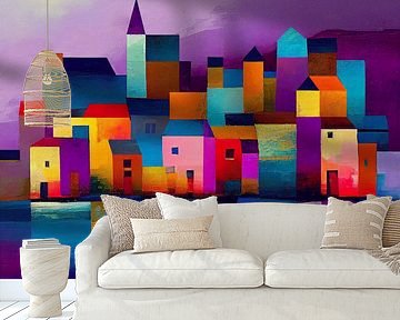 La ville côtière pastell