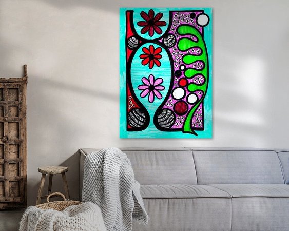 Voorbeeld van het werk in een kamer