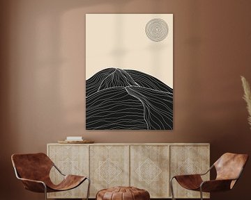 Abstract Landscape in Lines van MDRN HOME